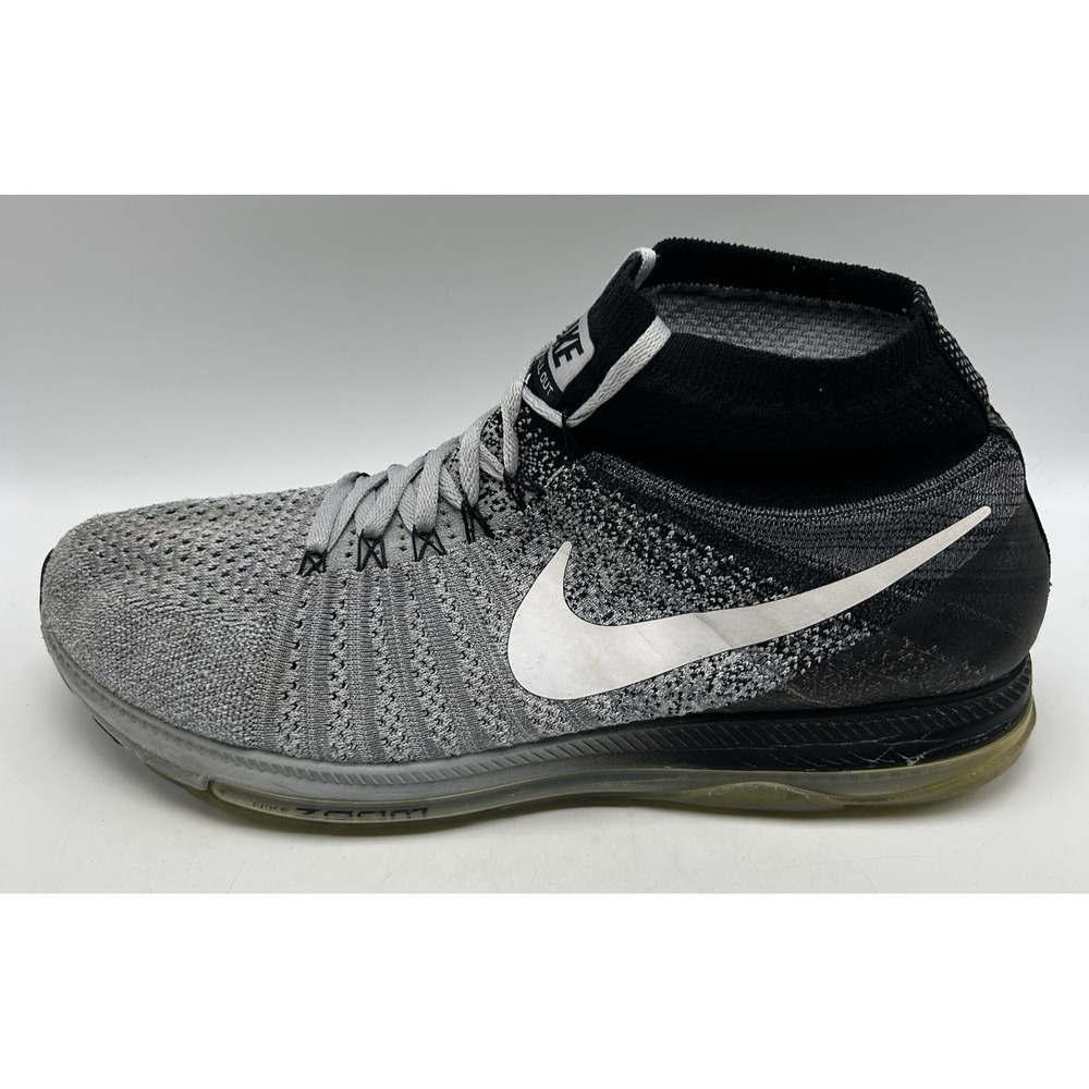 Nike Zoom All Out Flyknit Mens Size 13 Gray Athletic Running Shoes Sneakers